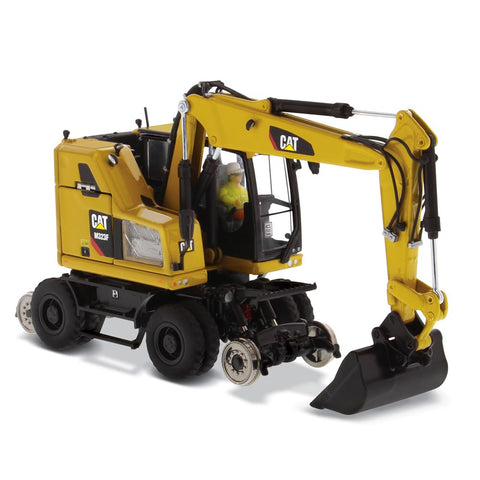 Diecast Masters 1:50 Caterpillar M323F Railroad Wheeled Excavator - Cat Yellow Version | High Line Series Trucks & Construction Equipment Scale Model Collectible DM 85662