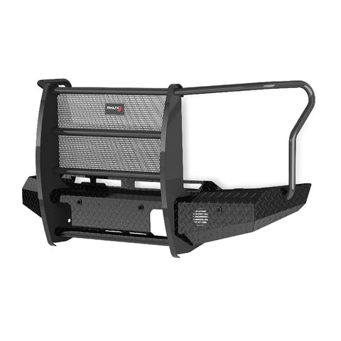 Trail FX Bumper FX3033A, One Piece Design, Direct Fit, With Grille Guard/Grille Mesh/Auxiliary Light Cutouts, Without Winch Mount, Gloss Black, Steel, Fits 2024-2025 Chevrolet Silverado 2500/3500 HD