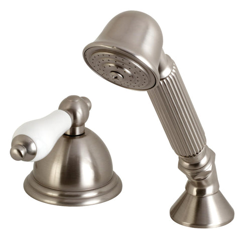 Kingston Brass KSK3358PLTR Vintage Deck Mount Hand Shower with Diverter for Roman Tub Faucet, Brushed Nickel