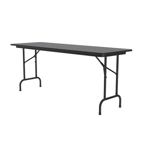 Correll 24"x96" Commercial Folding Table, Montana Granite HP Laminate Top, Heavy 3/4" Thick Core, USA Made, Portable, Steel Apron (CF2496PX-55)