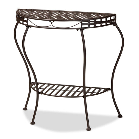 Baxton Studio Laraine Modern and Contemporary Black Metal Outdoor Console Table Black/Metal