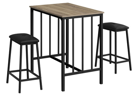 Monarch Specialties I 1143 Dining Set, 3pcs Set, Counter Height, 36" Rectangular, Small, Kitchen