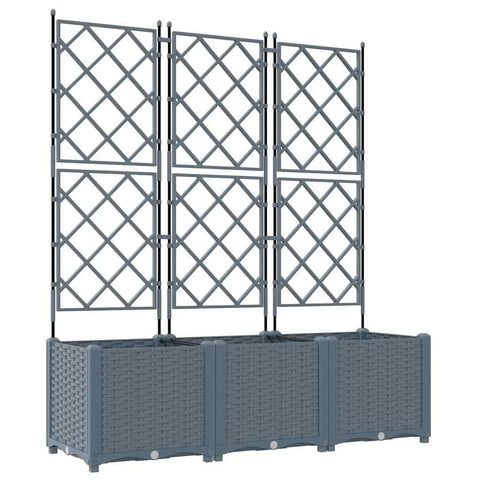vidaXL Garden Planter 3 pcs LiGht Grey 47.24 x 15.75 x 56.30 in Steel, Modern Steel Planter for Garden & Terrace, Tough Outdoor Pot, Perfect Patio Decor Accent