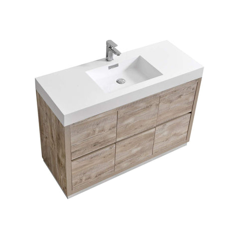Kube Bath Bliss 48" Nature Wood Free Standing Modern Bathroom Vanity