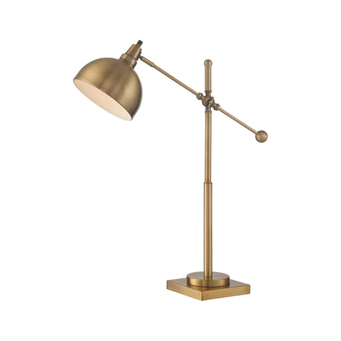 Lite Source Metal Table LAMP, Brushed Brass, E27 CFL 23W LS-22604