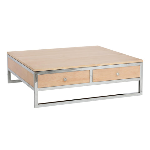 Pasargad Home Arden Square Modern Coffee Table with 2 Drawers