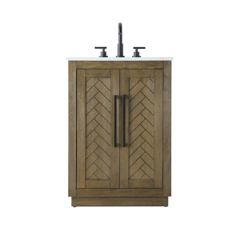 ELEGANT Kitchen and Bath 24 inch Single Bathroom Vanity in Hazel Oak