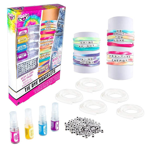Fashion Angels DIY Tie Dye Bracelet Kit- (12711) Bracelet Making Set, Includes Non Toxic Dyes, Alphabet Beads, Makes 5 Wrap Bracelets, Recommended for Ages 8 and Up, Multi