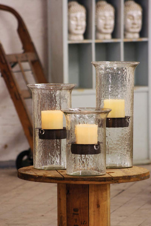 Kalalou CV410 Original Glass Candle Cylinder W Insert, Clear