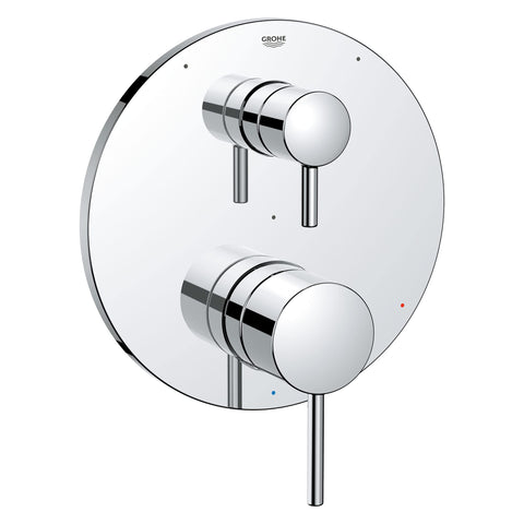 Grohe 29427000 Timeless Pressure Balance Valve Trim with 3-Way Diverter and Cartridge, Starlight Chrome