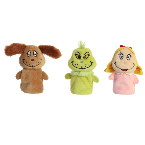 Aurora World Dr Seuss - 3" Grinch Finger Puppet Set, Multicolor
