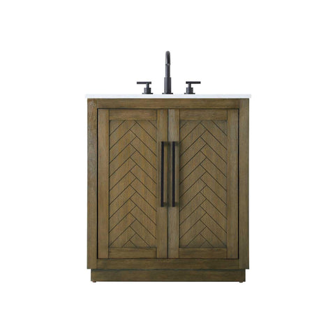 ELEGANT Kitchen and Bath 30 inch Single Bathroom Vanity in Hazel Oak