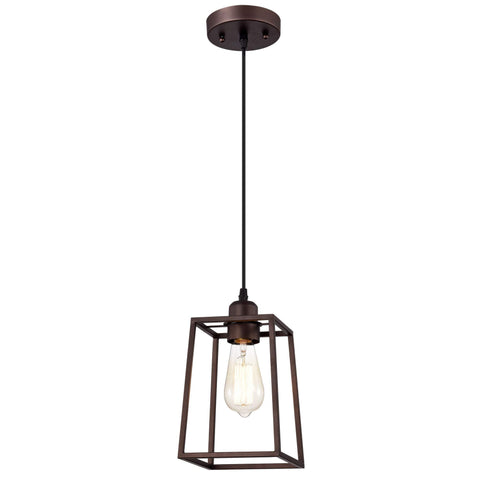 Benjara CH2D014RB06-DP1 Ironclad Industrial 1 Light Mini Pendant Ceiling Fixture 6" Wide, Oil Rubbed Bronze