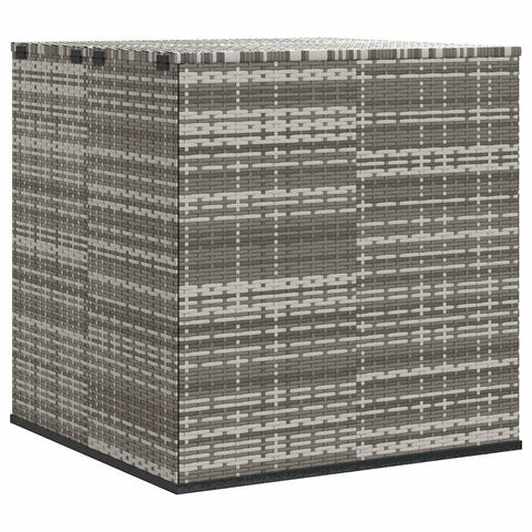vidaXL Patio Cushion Box - Gray PE Rattan Garden Storage Box with Water- Inner Bag, Gas Lift Mechanism, Durable Steel Frame & Spacious Capacity