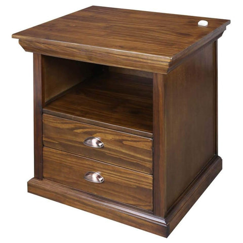 Oakestry Lincoln Nightstand Mocha Concealment Furniture Hidden Storage Bedside Table Solid Wood Drawer Compartment Secure Stylish Bedroom Night Table Compact Modern Rustic Home Accent Organizer