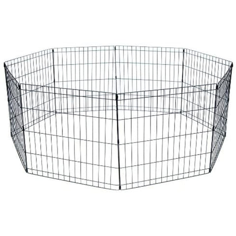 YML Animal Play Pen with Door 24-Inch x 48-Inch, 8 Panels, Black