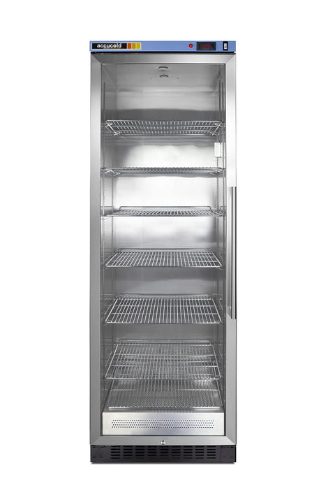 Summit Appliance PTHC155GLHD24 Wide Blanket Warmer; 12.17 cu.ft. Capacity; Double Pane Tempered Glass Door; Stainless steel interior; Digital Thermostat, Cantilevered Shelving System