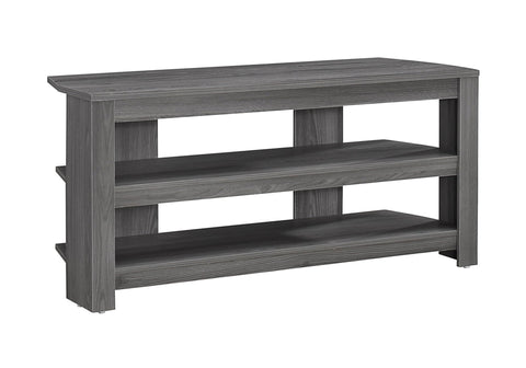 Monarch Specialties I 2566 Tv Stand, 42 Inch, Console, Media Entertainment Center, Storage Shelves, Living Room, Bedroom, Laminate, Grey, Contemporary, Modern