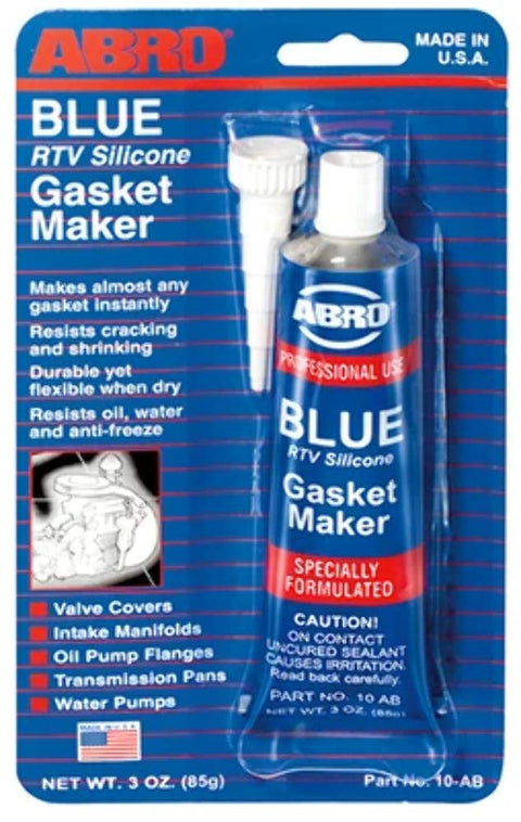 ABRO RTV Silicone Sealant and Gasket Maker: Up to 500 Degree F Heat, High Temp Silicone Sealant, 3 oz/85g Tube - Blue