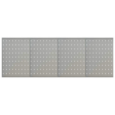 vidaXL Wall-Mounted Tool Peg Boards | 4-Piece Set | Durable Steel Construction | Ideal for Workshops, Garages | Easy organization | Perforated Design | California Prop 65 Compliant