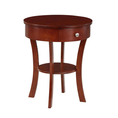 Convenience Concepts Classic Accents Schaffer 1 Drawer End Table with Shelf, 20" L x 20" W x 24" H, Mahogany