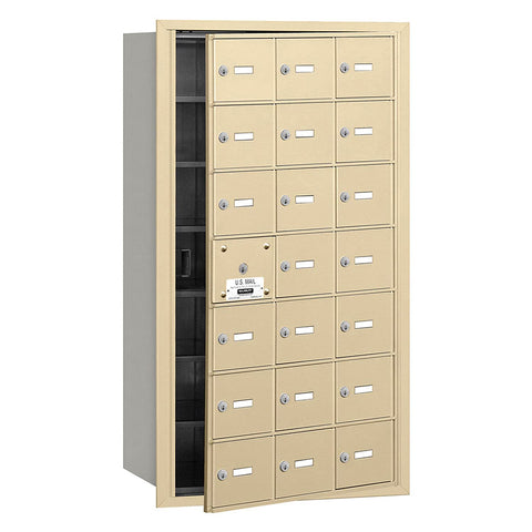 Salsbury Industries 3621SFU 4B Plus Horizontal Mailbox, 21 A Doors 20 Usable, Front Loading, USPS Access, Sandstone