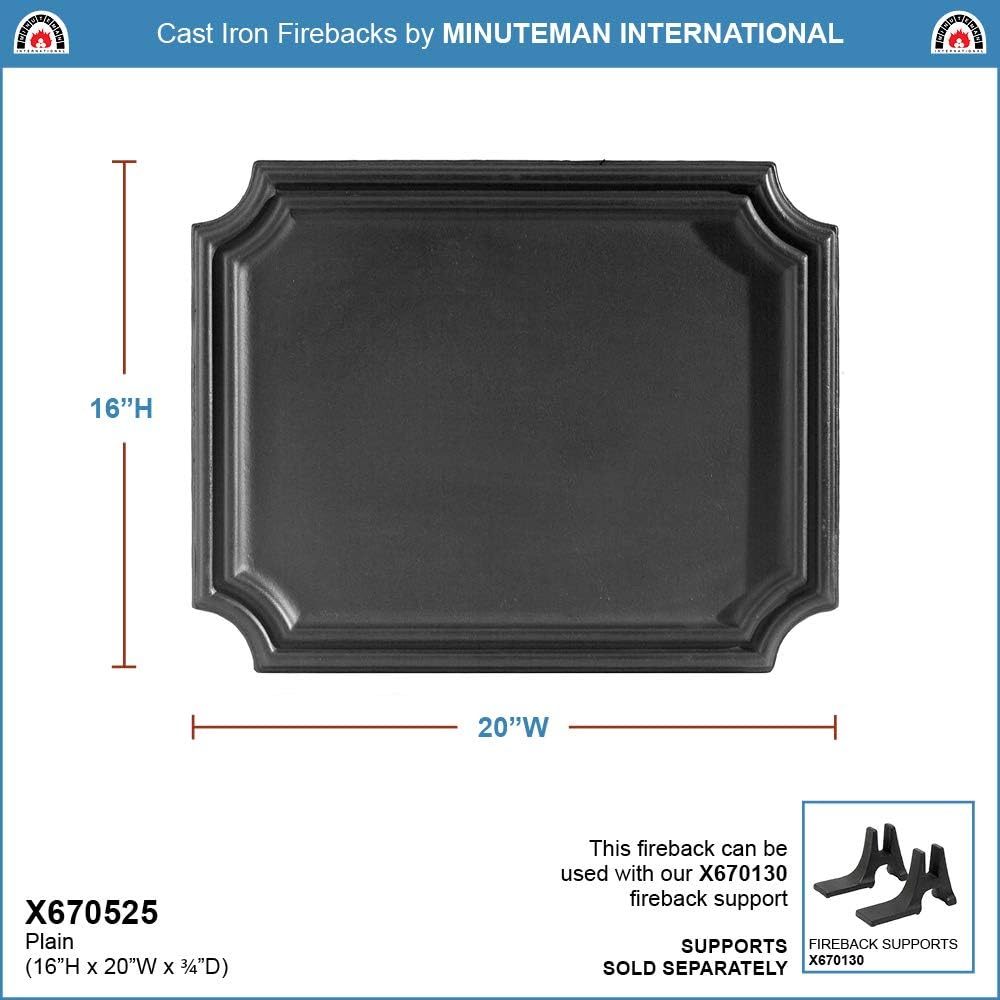 Minuteman International Plain Cast Iron Fireback