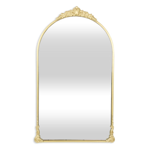 Cheungs Everlaine Arched Top Metal Mirror - Handcrafted Modern 34" Gold Accent for Living Room