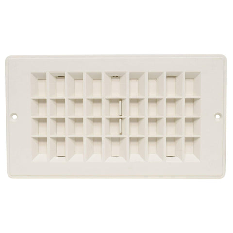 VALTERRA A10-3364VP Dampered Heating and A/C Floor Register - 4" x 8" O.D, Off-White