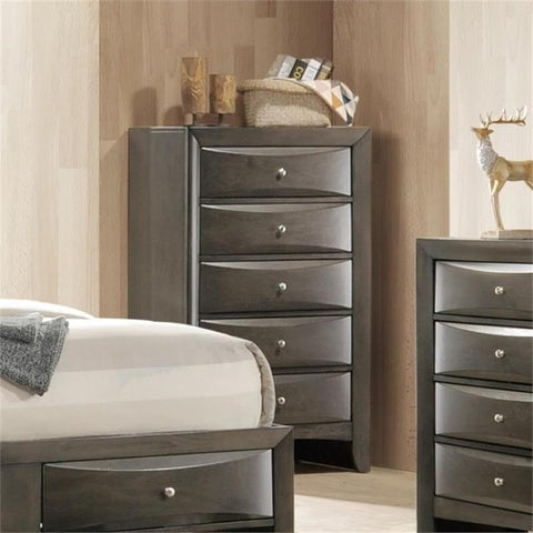 Acme Ireland 5 Drawer Chest in Gray Oak