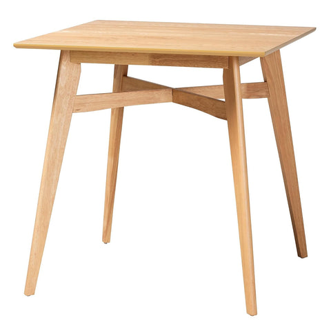 Baxton Studio Leena Natural Oak Finished Wood Counter Height Pub Table