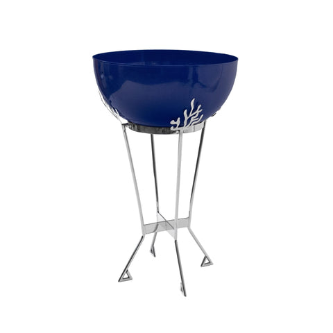 Bed Bath & Beyond Achla Designs 33" H French Blue Galvanized Steel Indoor Outdoor Kazuyo Planter, Garden Accent
