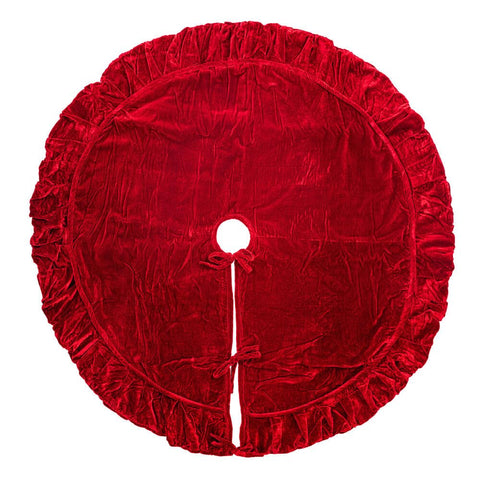 Vickerman 72" Plush Red Velvet Christmas Tree Skirt - Elegant Christmas Tree Skirt Large - Red Christmas Tree Skirt - Velvet Holiday Tree Skirt - Reliable and Durable