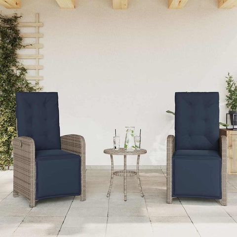 Oakestry Reclining Garden Chair Grey PE Rattan Reclining Garden Chair â€“ Outdoor Patio Seating, Weather Resistant Furniture