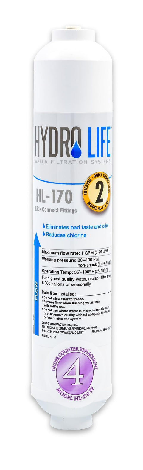 Hydro Life 52073 HL-170 PP Replacement Under Counter Filter