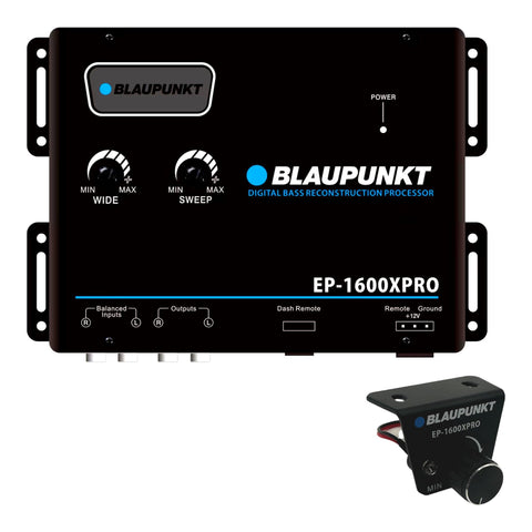 Blaupunkt EP-1600XPRO Digital Bass Enhancer Processor - Digital Sound Restoration, Maximizer & Reproducer - Car Audio Booster - Black