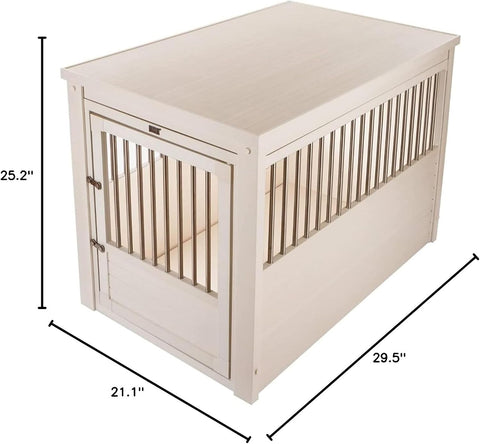 Pet Crate/End Table Medium Indoor Pet Crate Antique White
