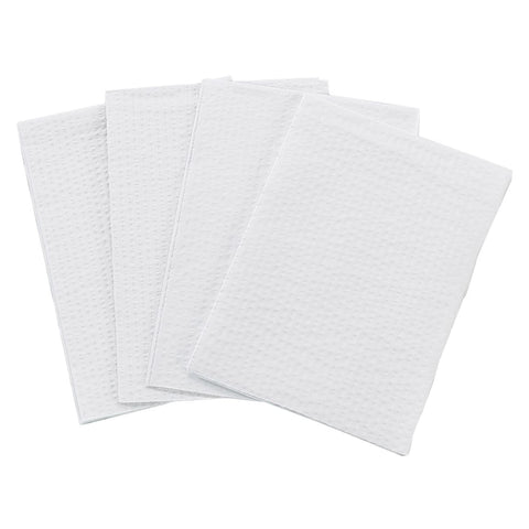 TIDI Single-Use Towel, White, 13" x 18" (Pack of 500) - Waffle Embossed - 3-Ply Tissue – Multi-Purpose Towels & Wipes – Dental, Tattoo & Medical Supplies (918101)