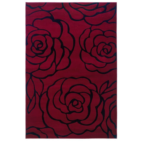 Linon Milan Collection Floor Coverings Rugs 8' x 10.25'/Garnet/Black