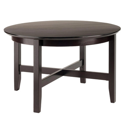 Winsome Toby Round Coffee Table, for Living Room, 18", Espresso