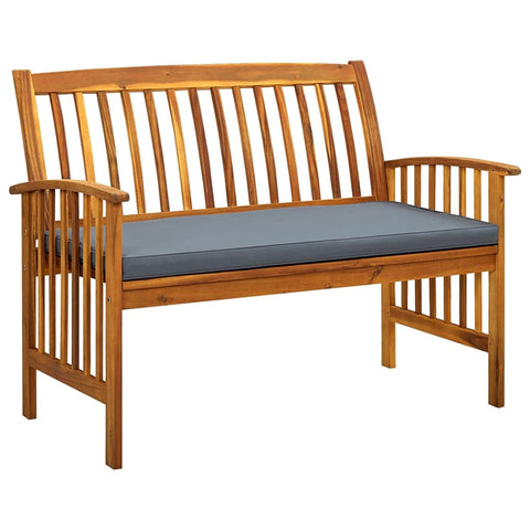vidaXL Solid Acacia Wood Patio Bench with Comfy Cushion - ic, Outdoor-Ready, Easy Maintenance Wood Bench for Gardens, Patios, and Outdoor Living Spaces