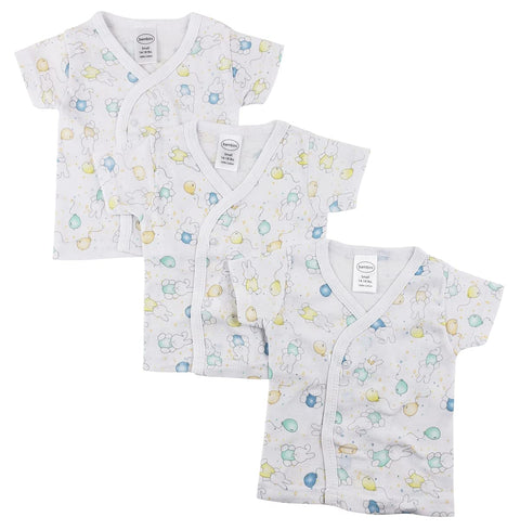 bambini Infant Side Snap Short Sleeve Shirt - 3 Pack NC_0204N by Miracle USA White