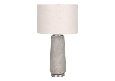 Monarch Specialties I 9712 LightingTable Lamp, Grey Resin, Ivory/Cream Shade, Modern