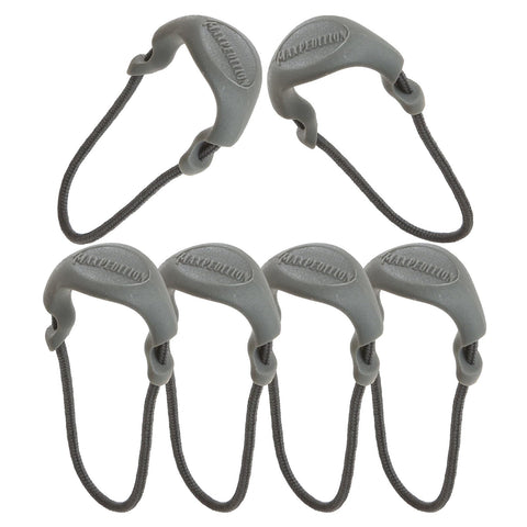 MAXPEDITION Positive Grip Zipper Pulls (Small, Gray) Pack of 6, Zipper Pull Replacement for Tactical Backpack, EDC Pouch, Bug Out Bag & Luggage, Sling Pull Tab, PZSGRY