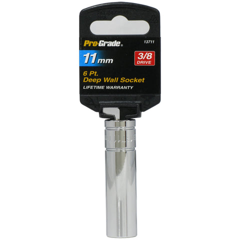 Pro-Grade 13711 3/8-Inch Drive with 6 Point Deep 11mm Socket