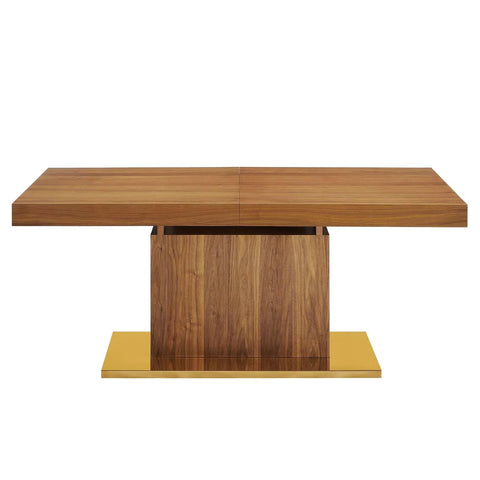 Modway EEI-4660-WAL-GLD Vector Expandable Dining Table, Walnut Gold