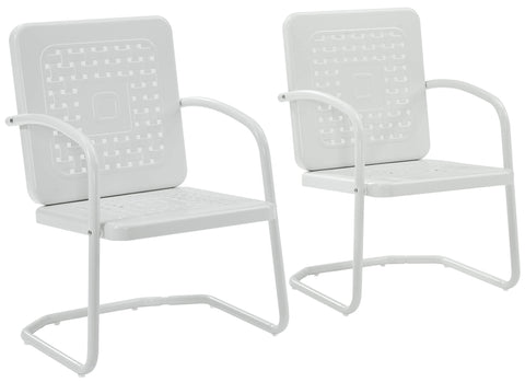 Bates 2Pc Retro Outdoor Chair Set White - 2 Armchairs