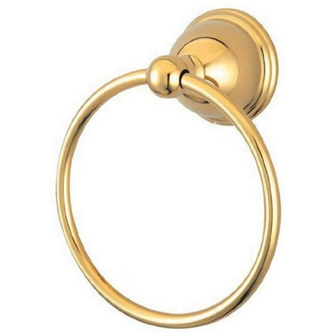 Kingston Brass BA3964PB Restoration Towel-Ring, 6-Inch, Polished Brass