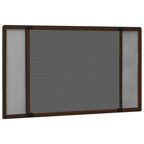 vidaXL Extendable Insect Screen for Windows Brown 39.4 76.0 in X 29.5 Aluminum and Fiberglass Mesh Adjustable Barrier Indoor Or Outdoor Use Sliding Window Fly Fiberglass Protection