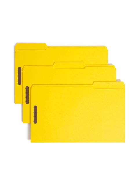Smead Fastener File Folder, 2 Fasteners, Reinforced 1/3-Cut Tab, Legal Size, Yellow, 50 per Box (17940) (Pack of 1)